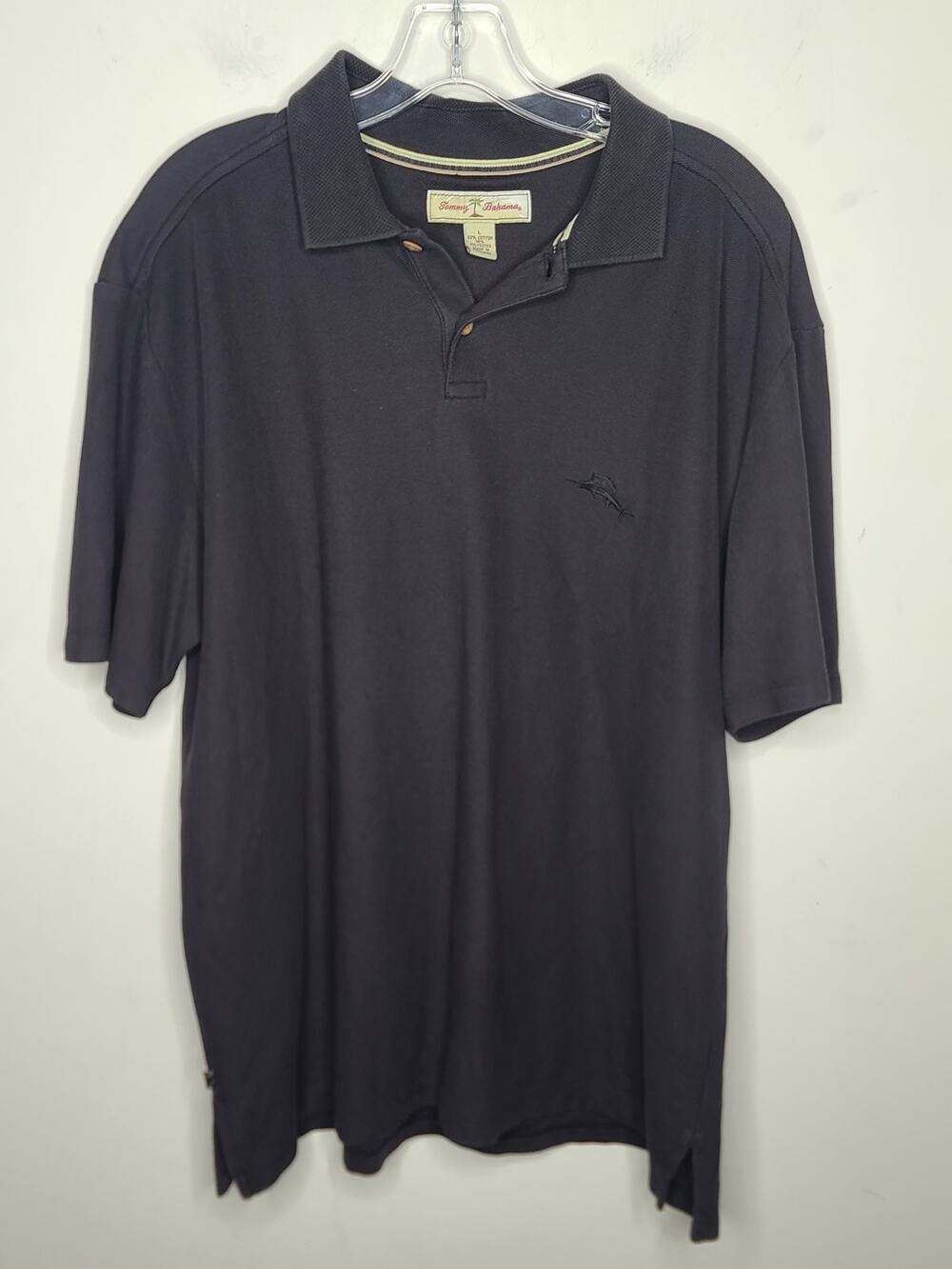 Tommy Bahama black cotton blend short sleeve polo shirt - large